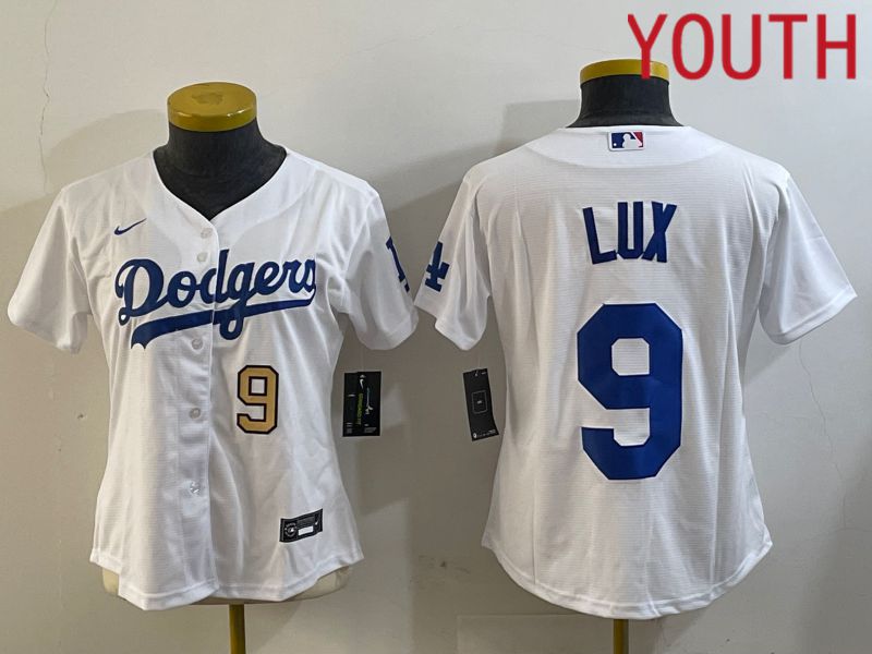 Youth Los Angeles Dodgers #9 Lux White Game 2024 Nike MLB Jersey style 2->youth mlb jersey->Youth Jersey